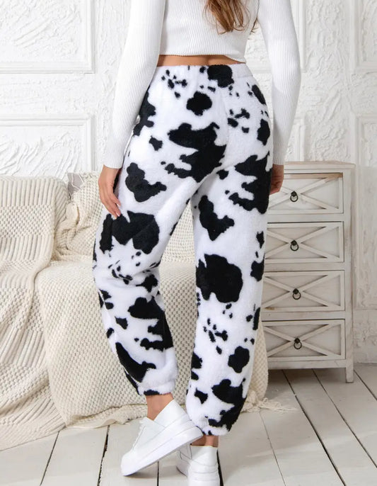 Cow Print Sweat Pants