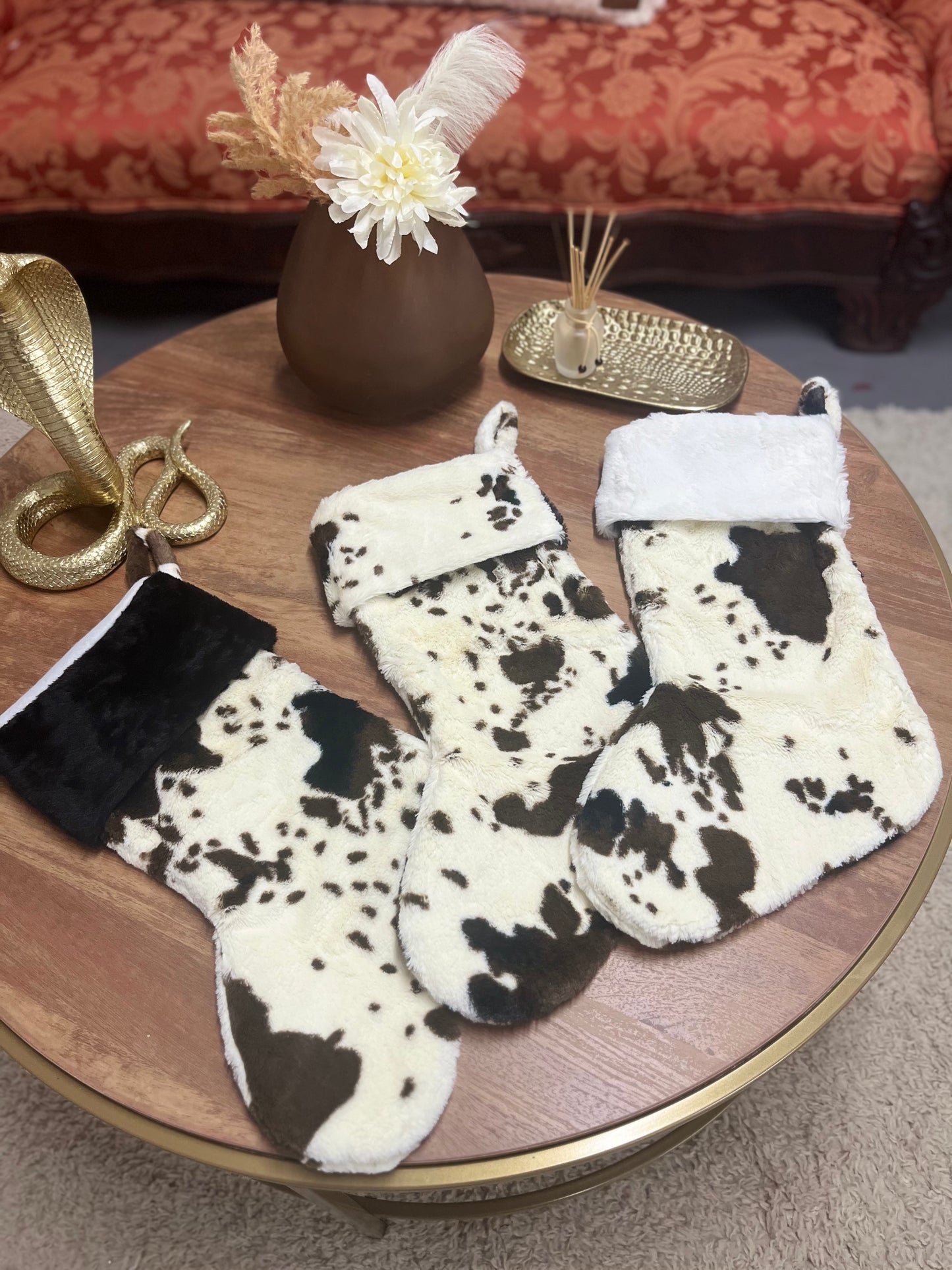 Cow Printed Fur Stockings