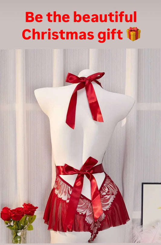 Red Ribbon & Lace Teddy