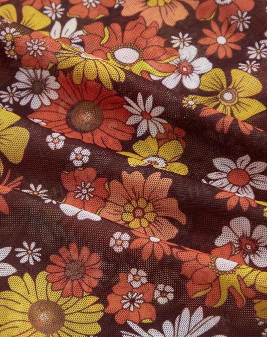 Plus Size Sheer Floral Shirt