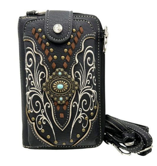 Western cross body wallet