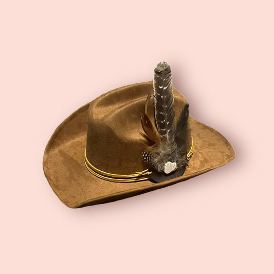 Western hat with leather detailing