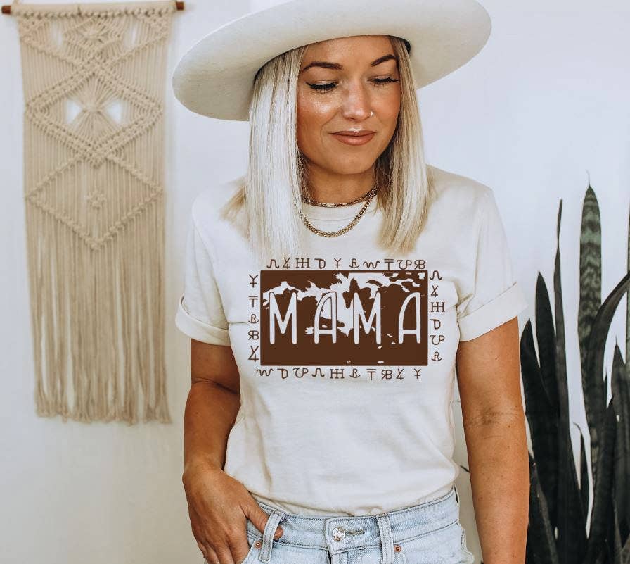 Mama cattle brand brown ink