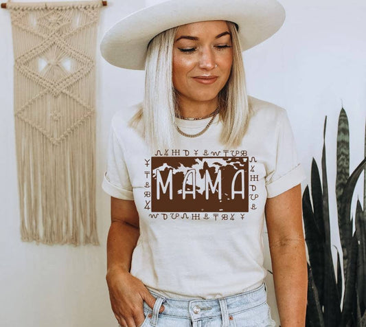 Mama cattle brand brown ink