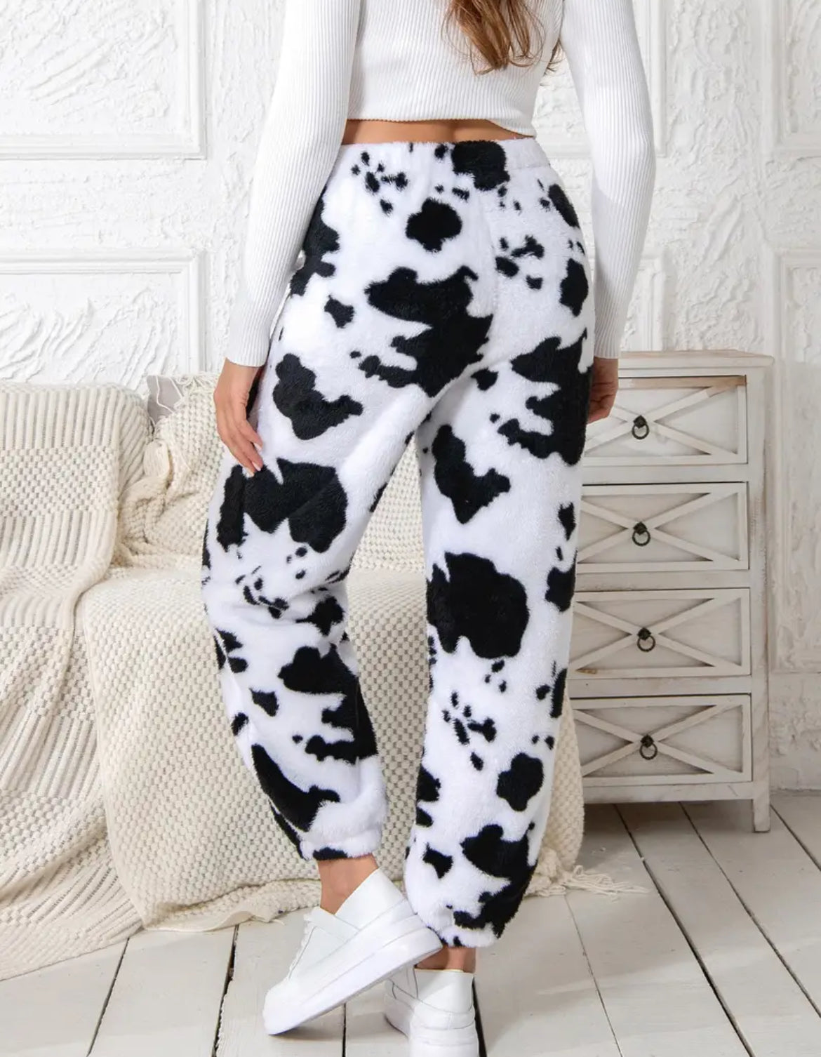 Cow Print Sweat Pants