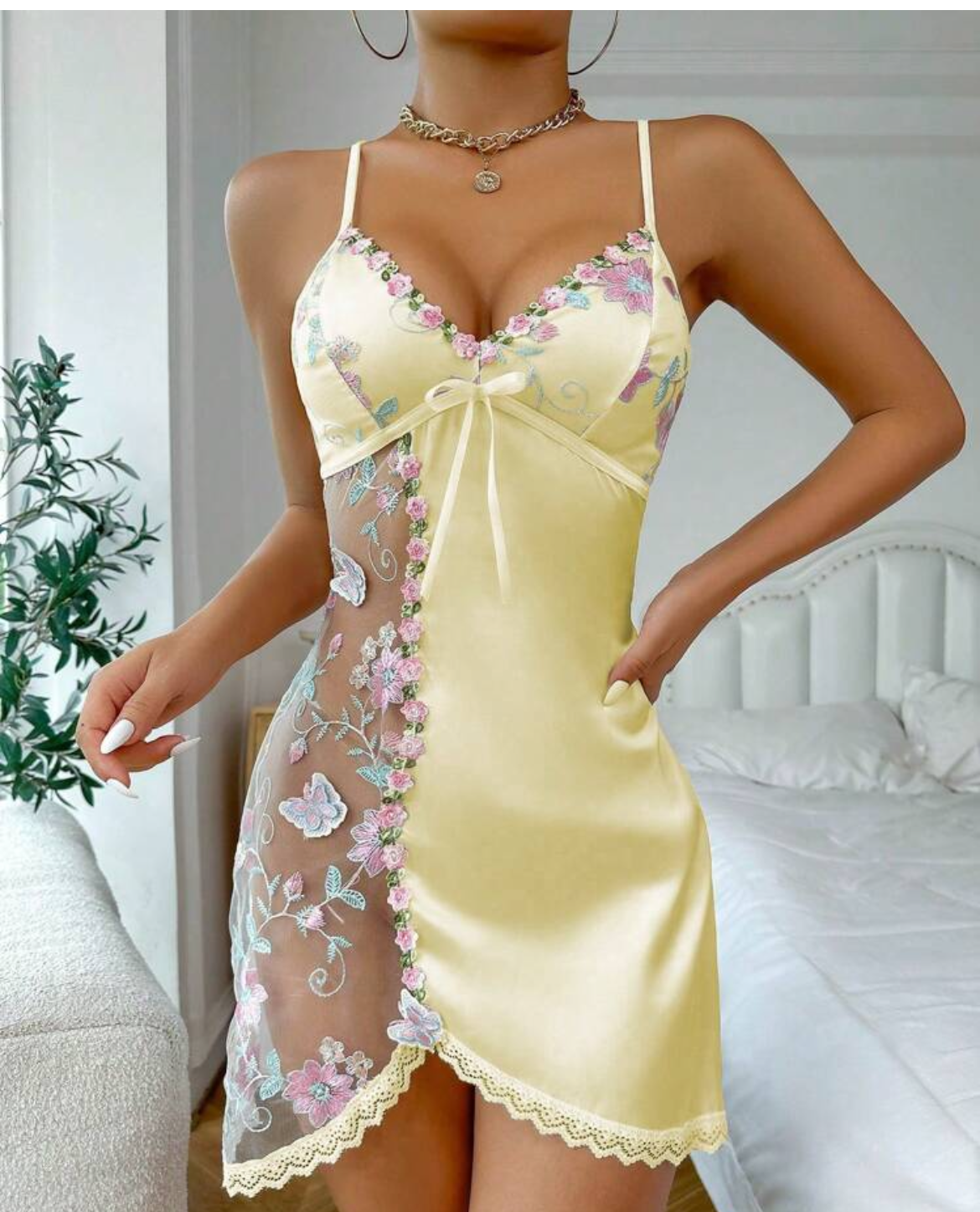 Yellow Peek a Boo night dress