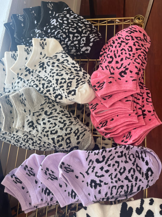 Cow Print Ankle Colored Socks