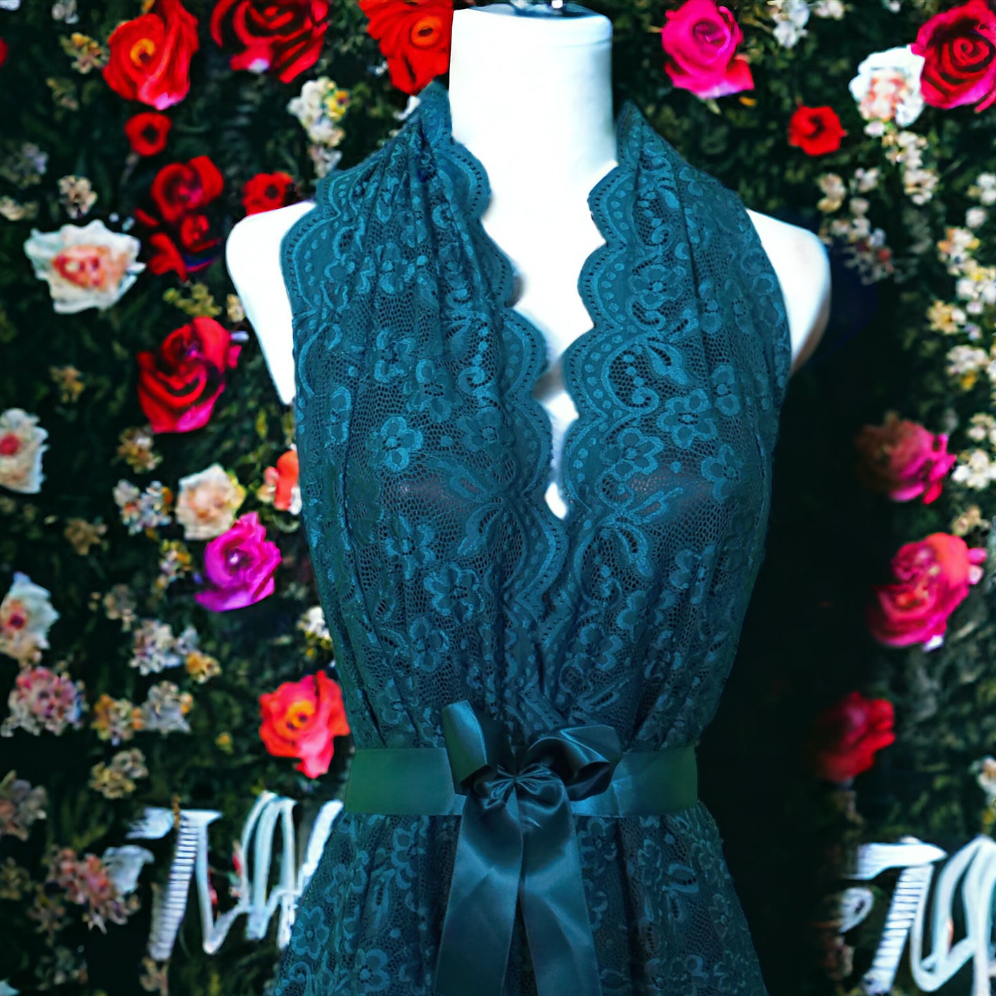 Plus Size Lace Teddy with a Bow