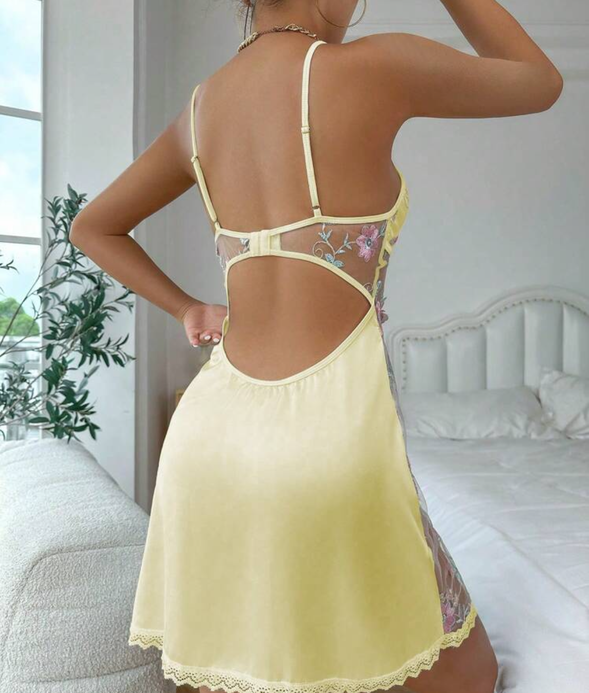 Yellow Peek a Boo night dress