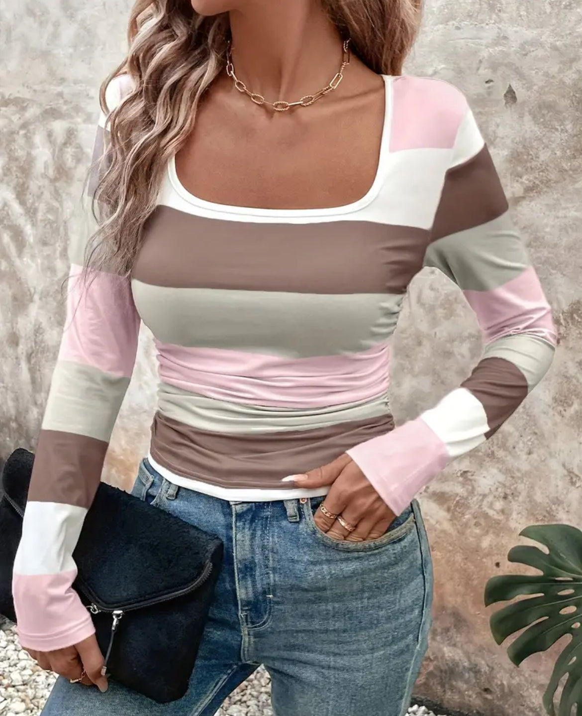 Pink & Brown light long sleeve