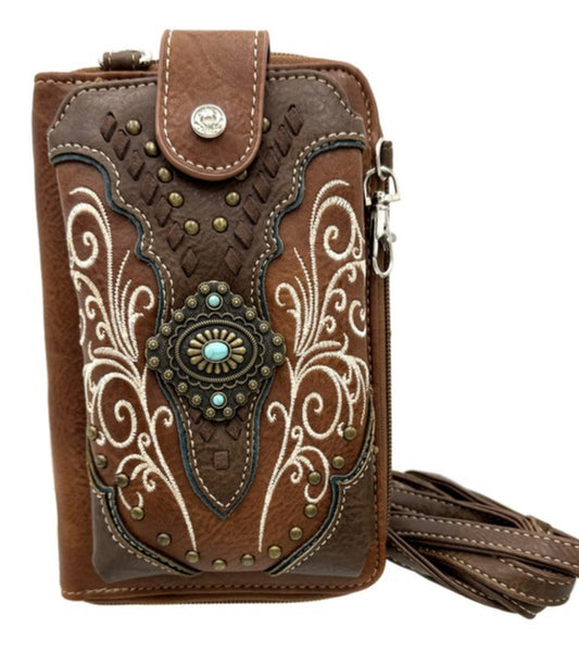 Western cross body wallet