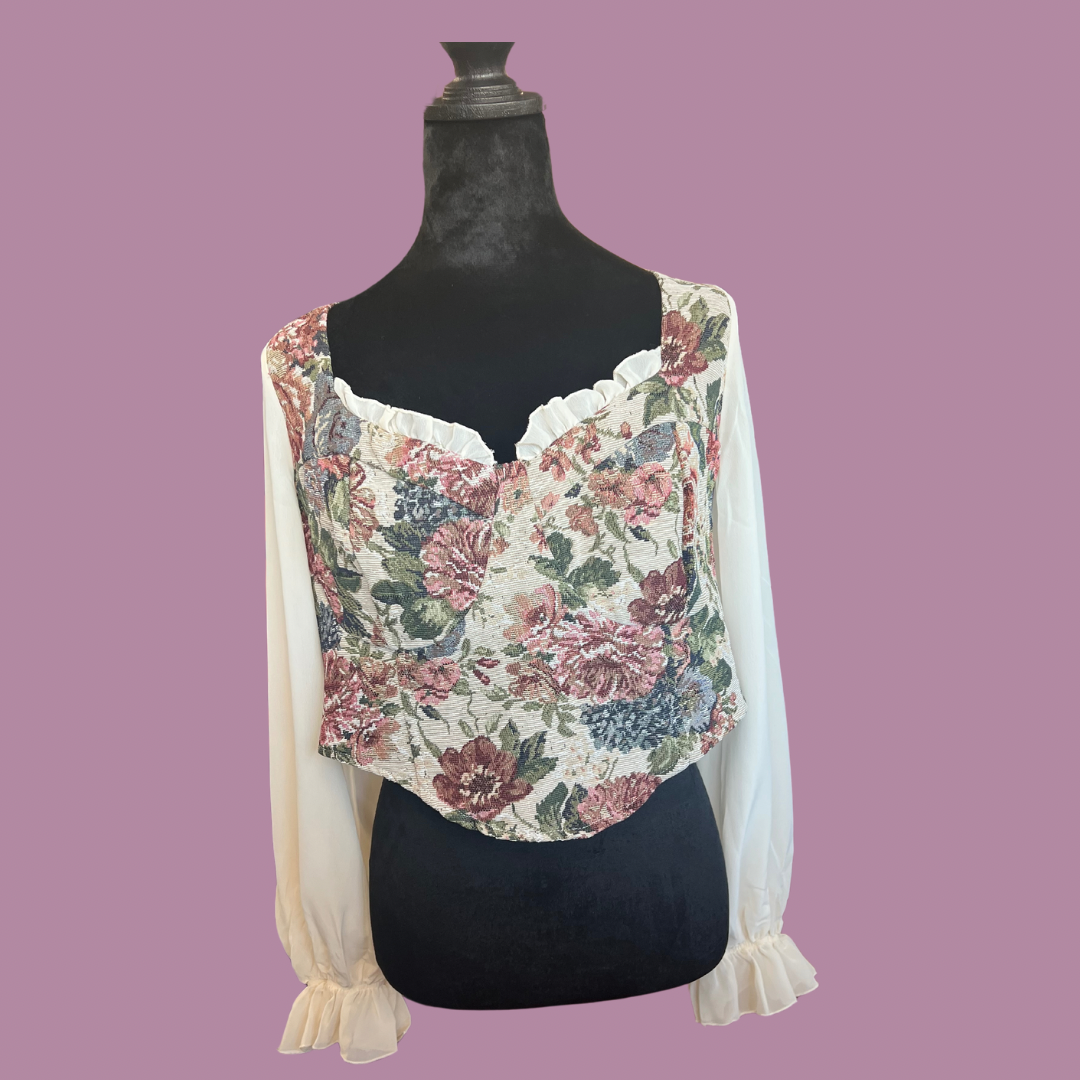 Plus Corset Ruffled Top