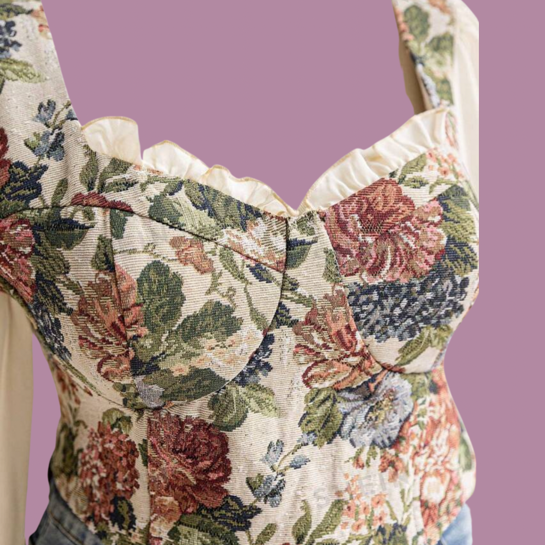 Plus Corset Ruffled Top