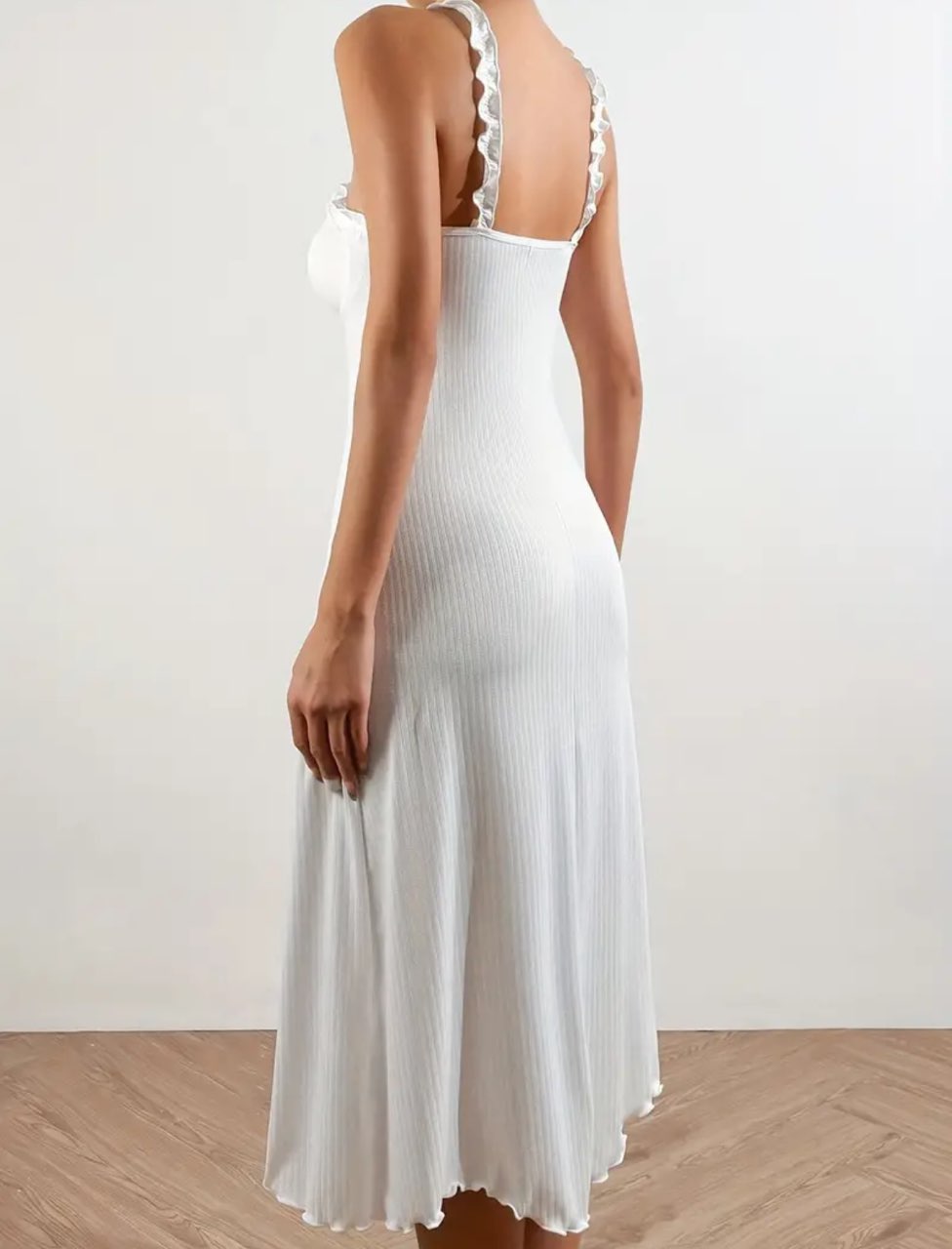 Knitted ruffled nightgown