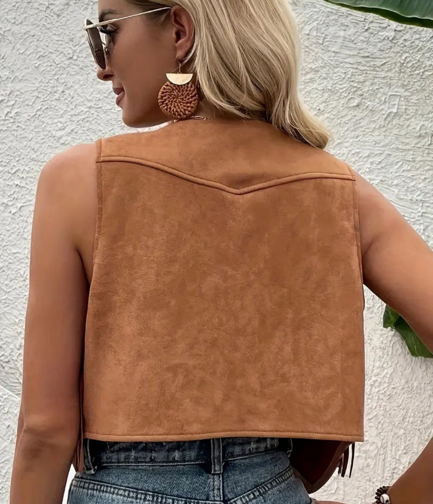 Fringe brown vest