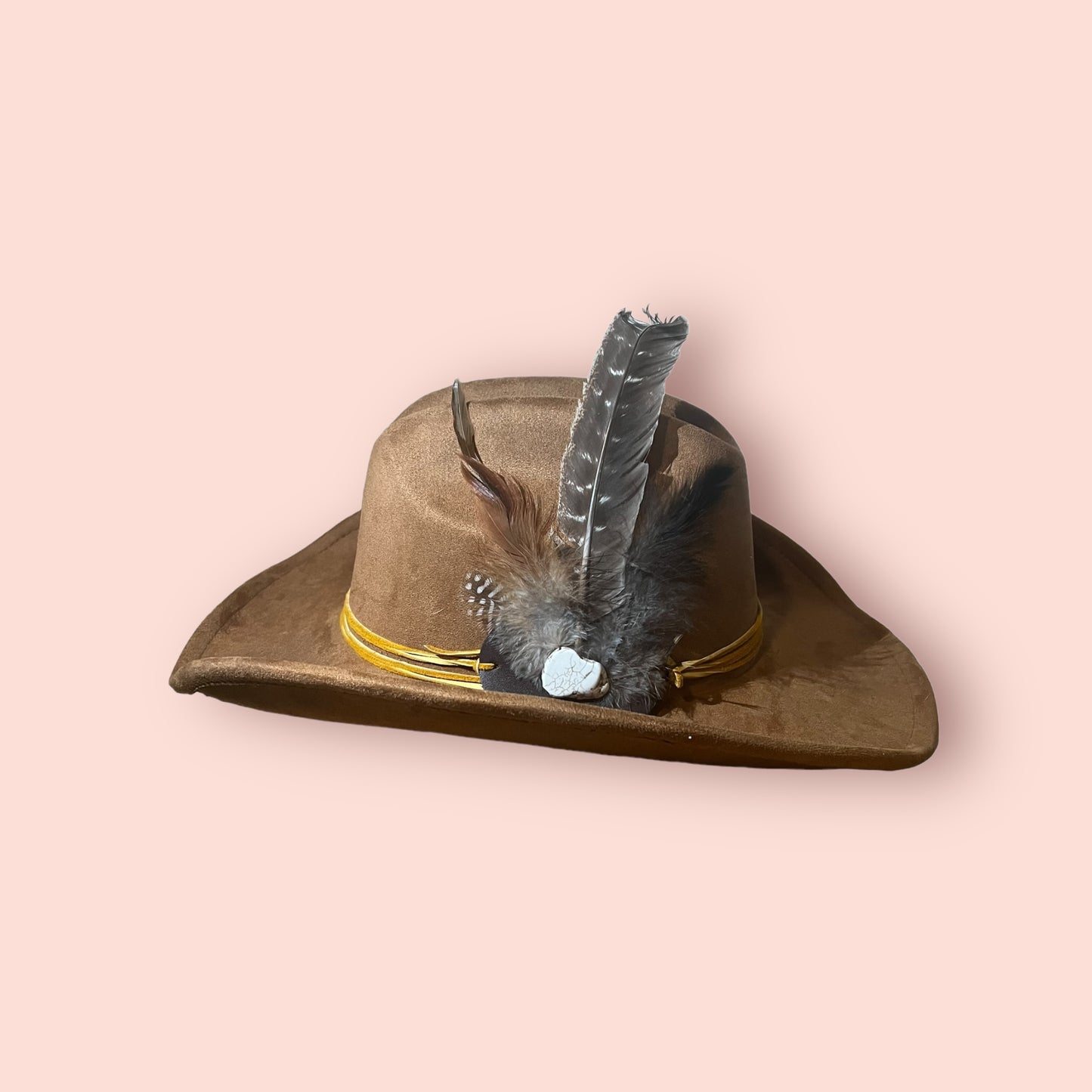 Western hat with leather detailing