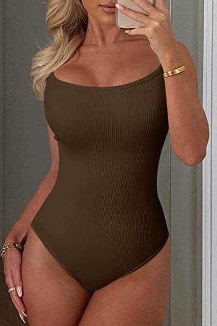 Basic knit white camisole bodysuit